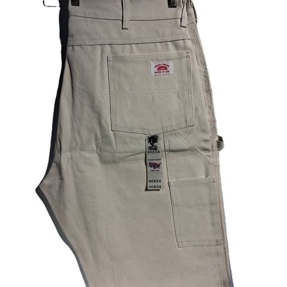 ROUND HOUSE PANTS  40 x 34 Ivory  Double Knee  Painter  Carpenter  Made USA  NWT